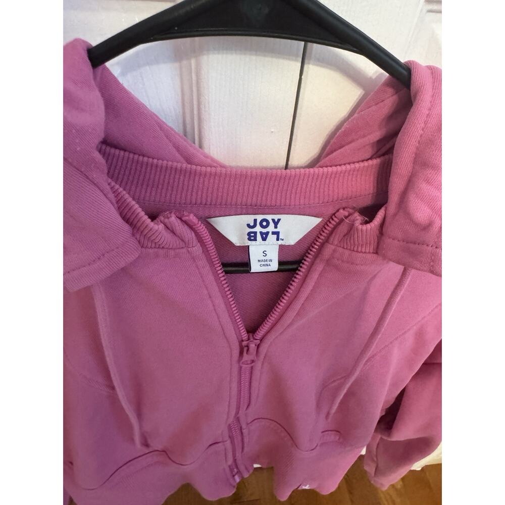JoyLab Women's Pink Full Zip Boxy Fit Crop Hoodie Size Small - Picture 2 of 6